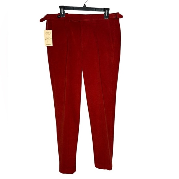 NWT Murano Ancient Renaissance Collection Lucas Pleated Corduroy Red 32x32 - Picture 2 of 13